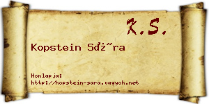 Kopstein Sára névjegykártya