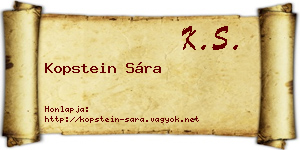 Kopstein Sára névjegykártya
