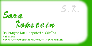 sara kopstein business card